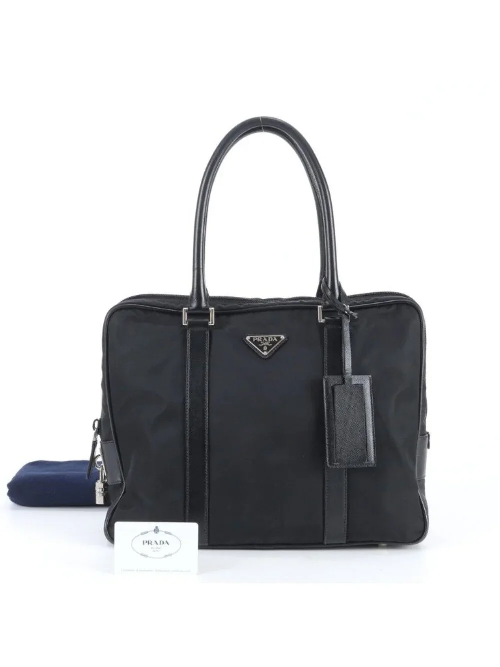 Prada Tessuto Nylon Leather Tote Shoulder